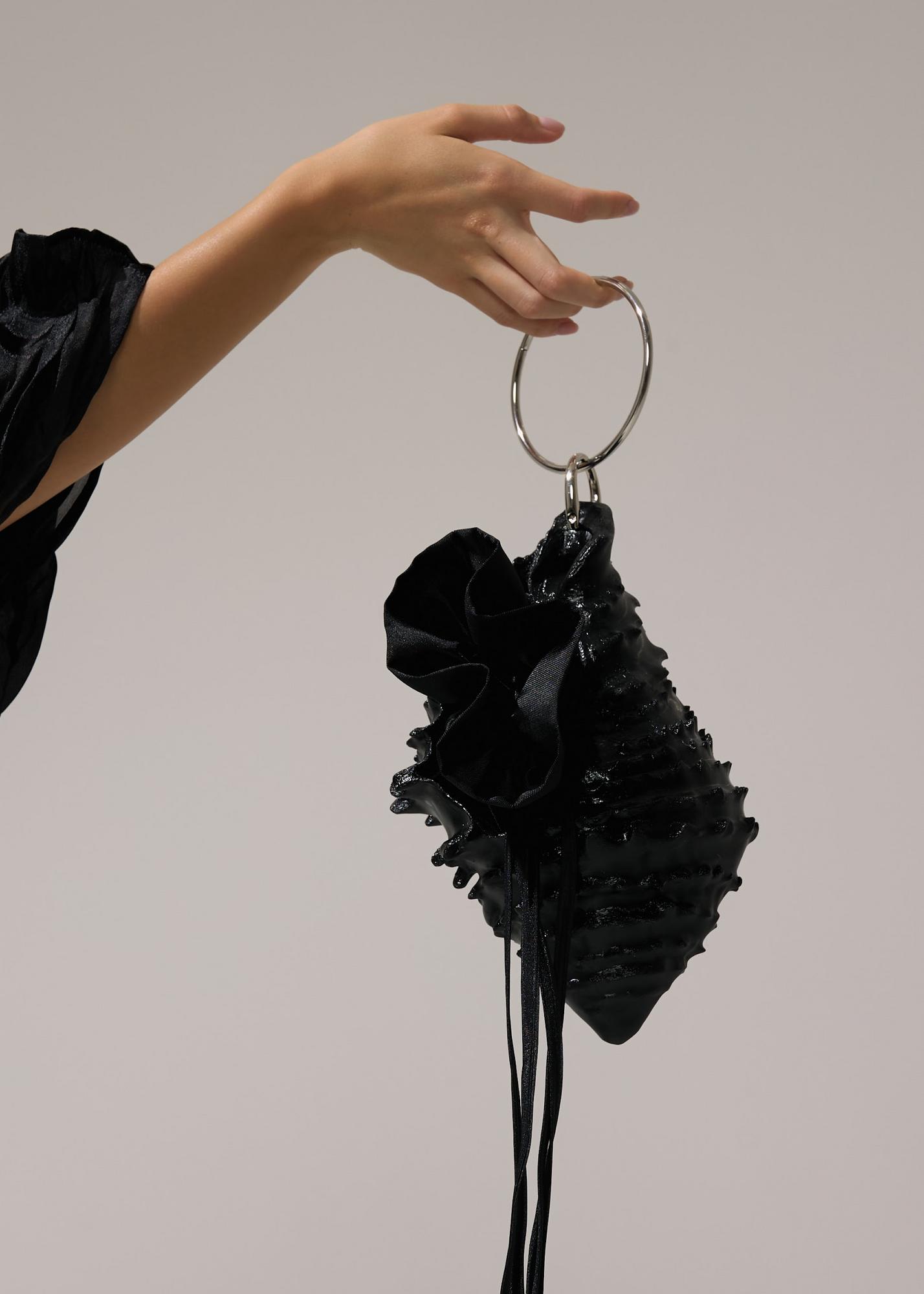 Клатч Морская раковина, черный