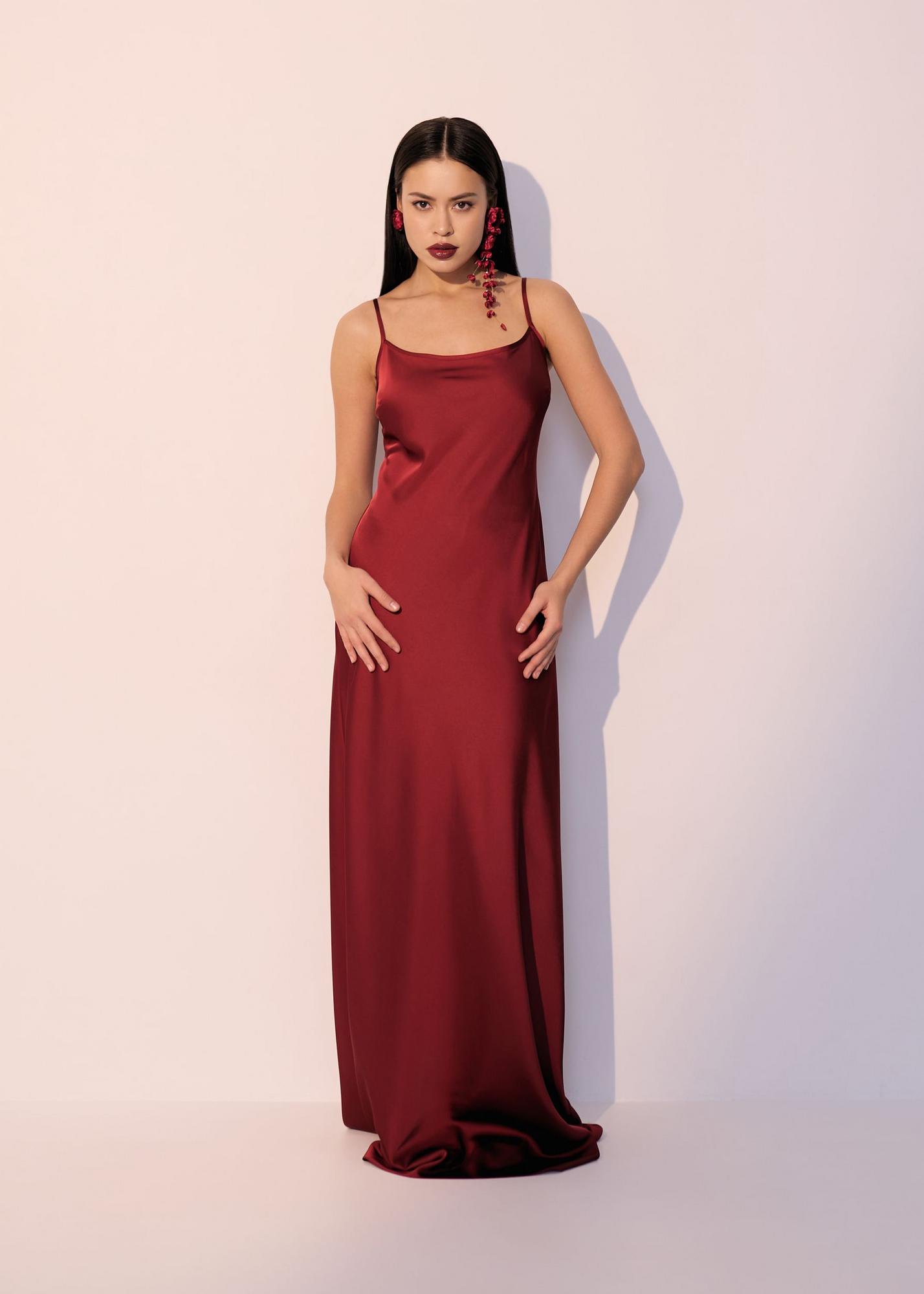 Платье-комбинация, бордо