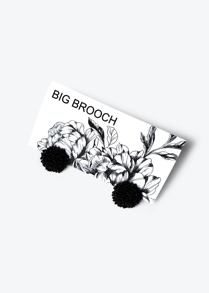 Серьги из бисера пара, черные