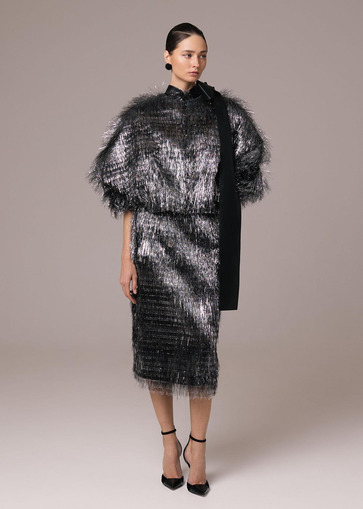 Юбка из люрекса, серебристая