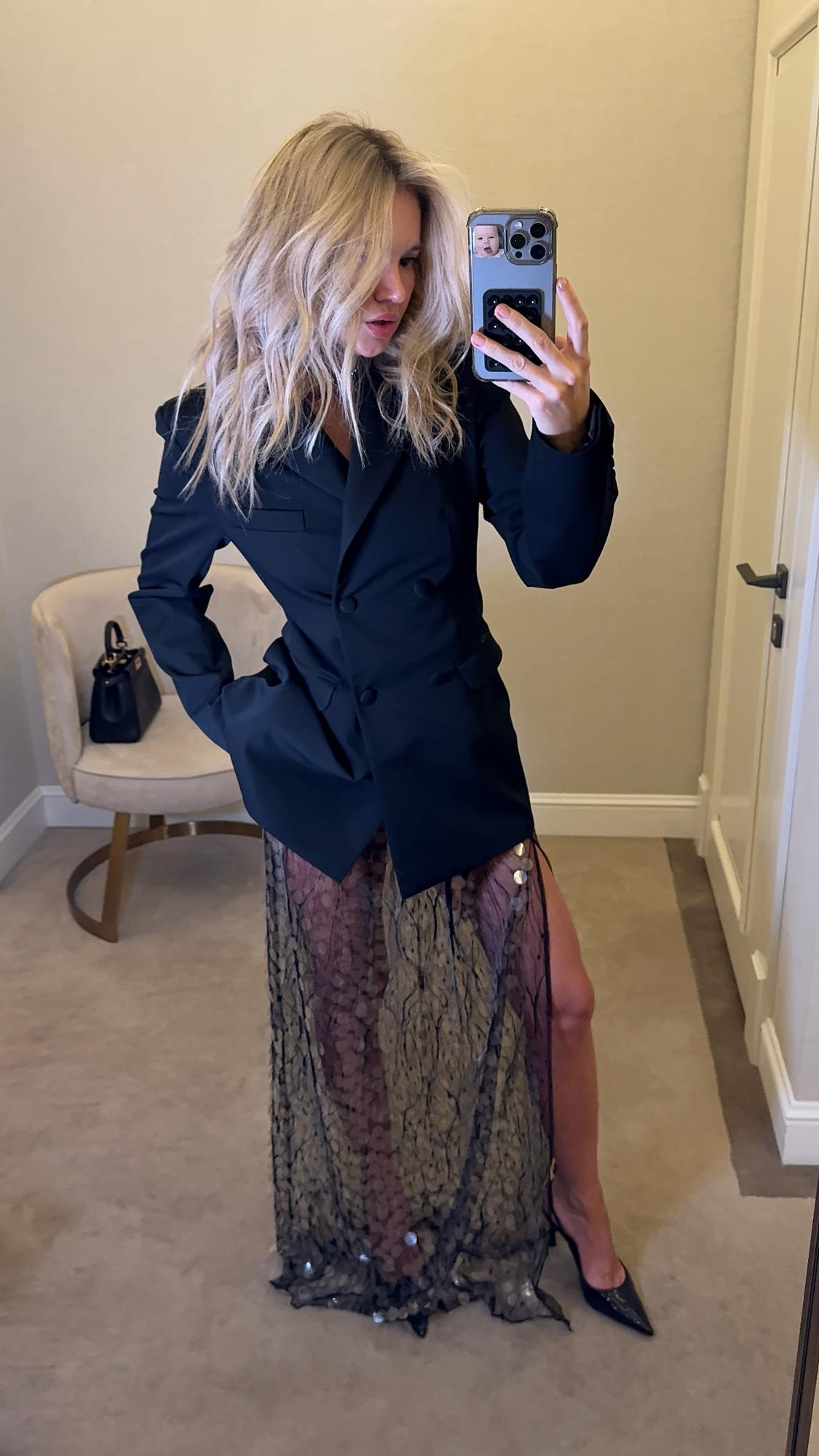 Юбка-макси из сетки в пайетку STAR