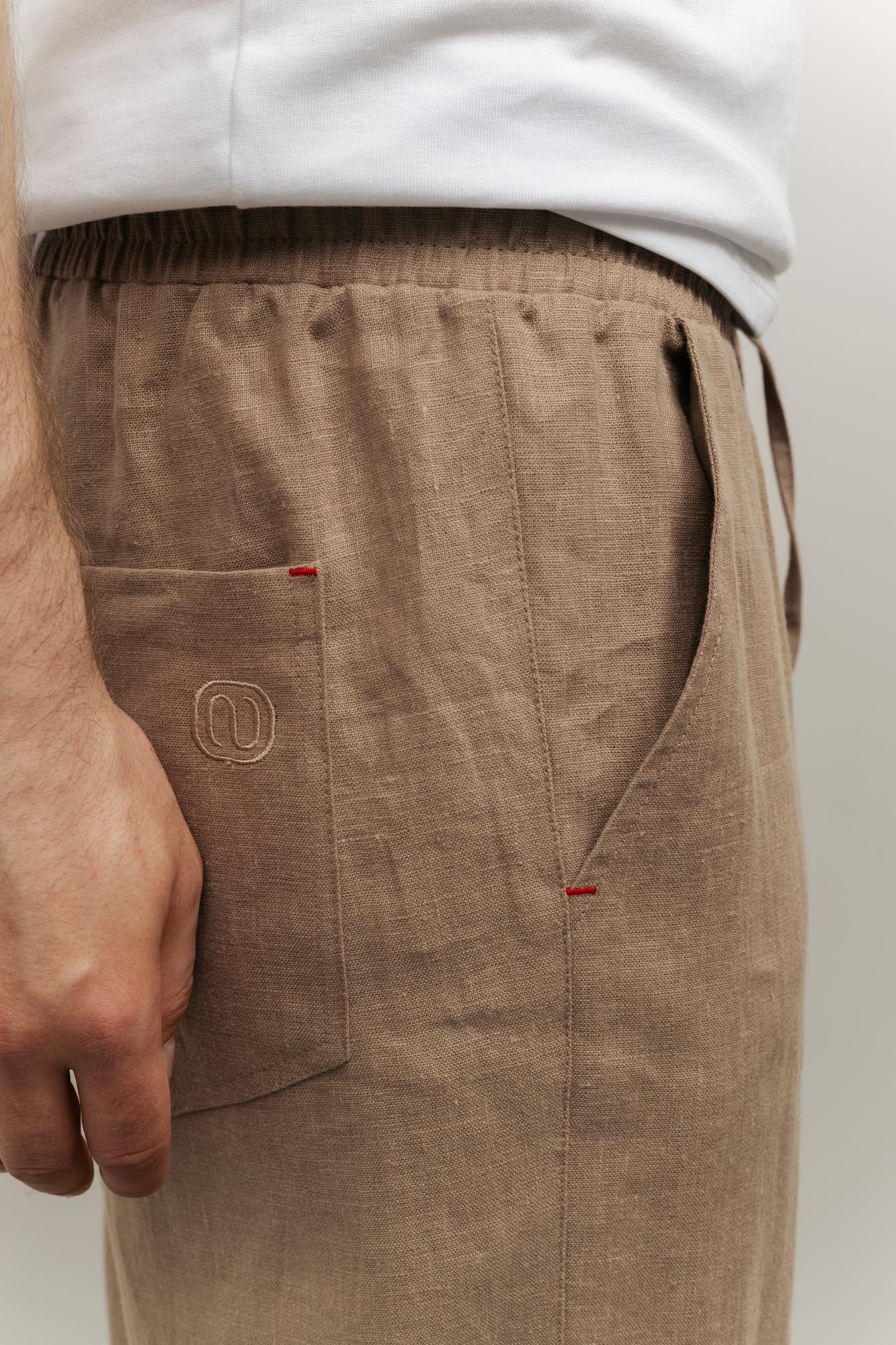 Брюки прямого кроя на резинке