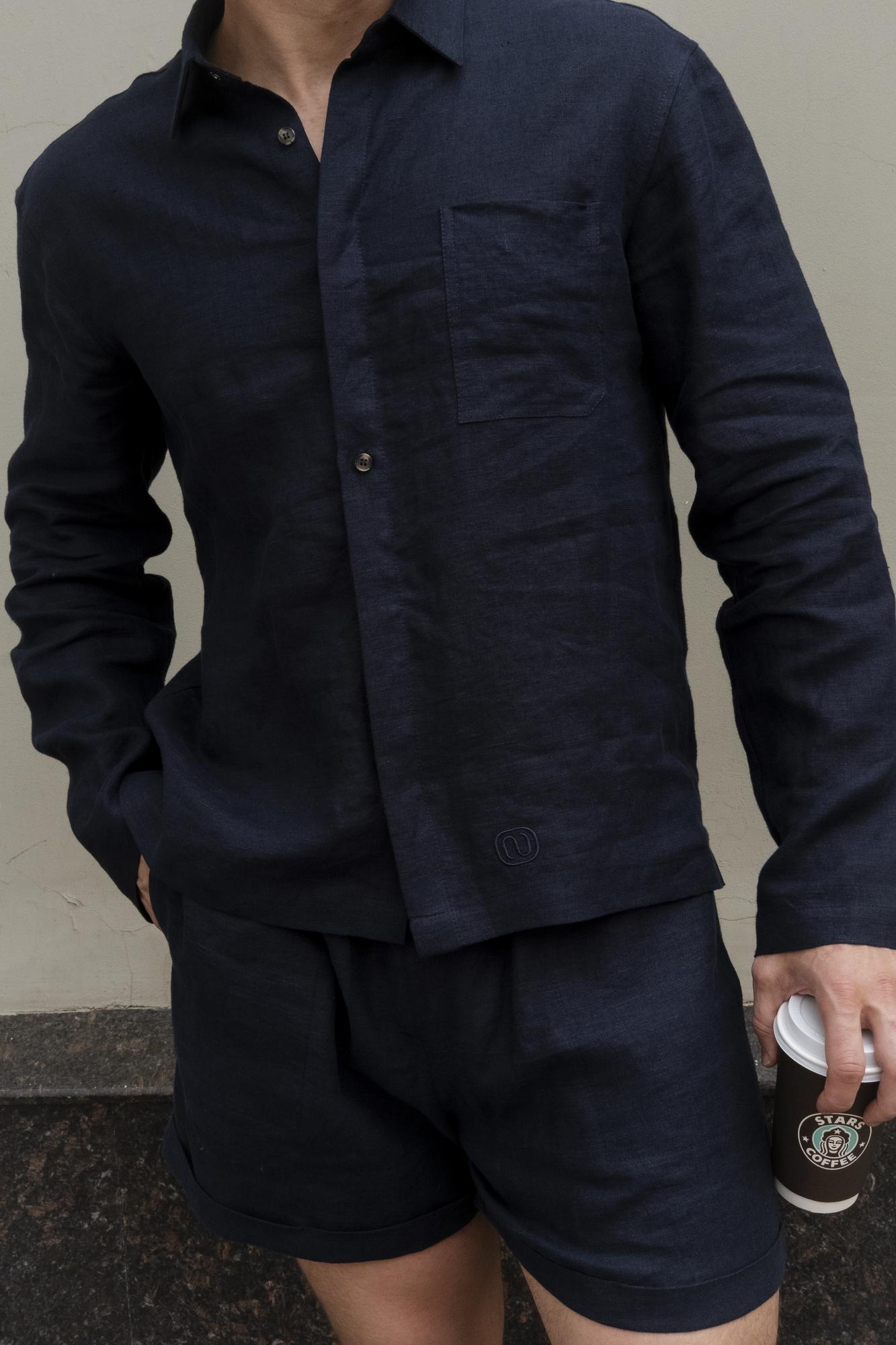 Укороченные шорты изо льна