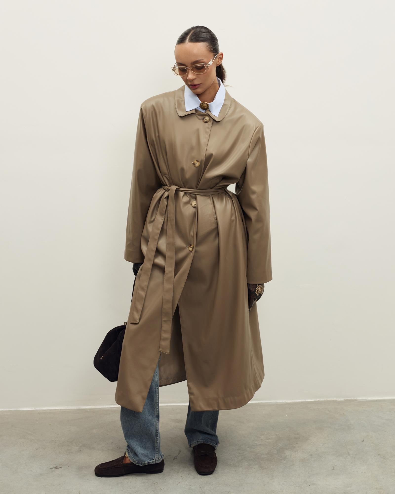 Плащ из эко-кожи AZALIA