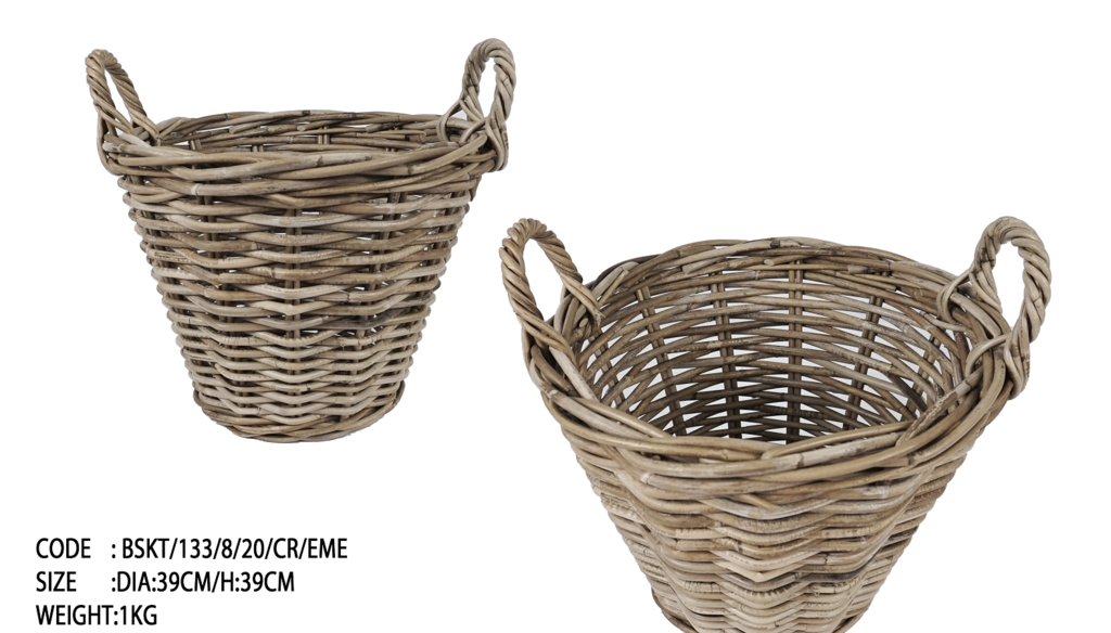 Basket natural rattan with handles  23