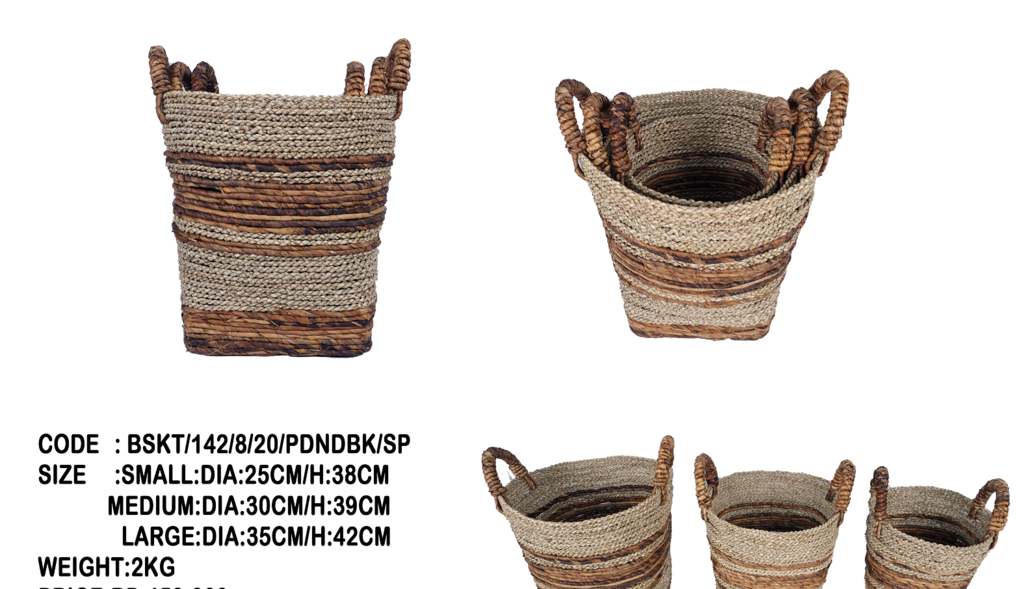 Basket banana leaf + sea grass 29