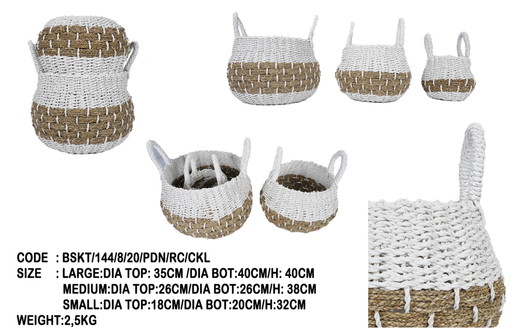 Basket sea grass + plastic recycling 31