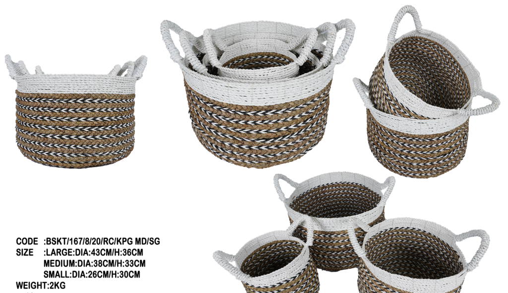 Basket sea grass + plastic recycling 42