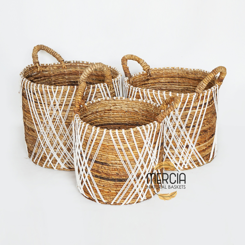 Basket banana leaf + macrame 126