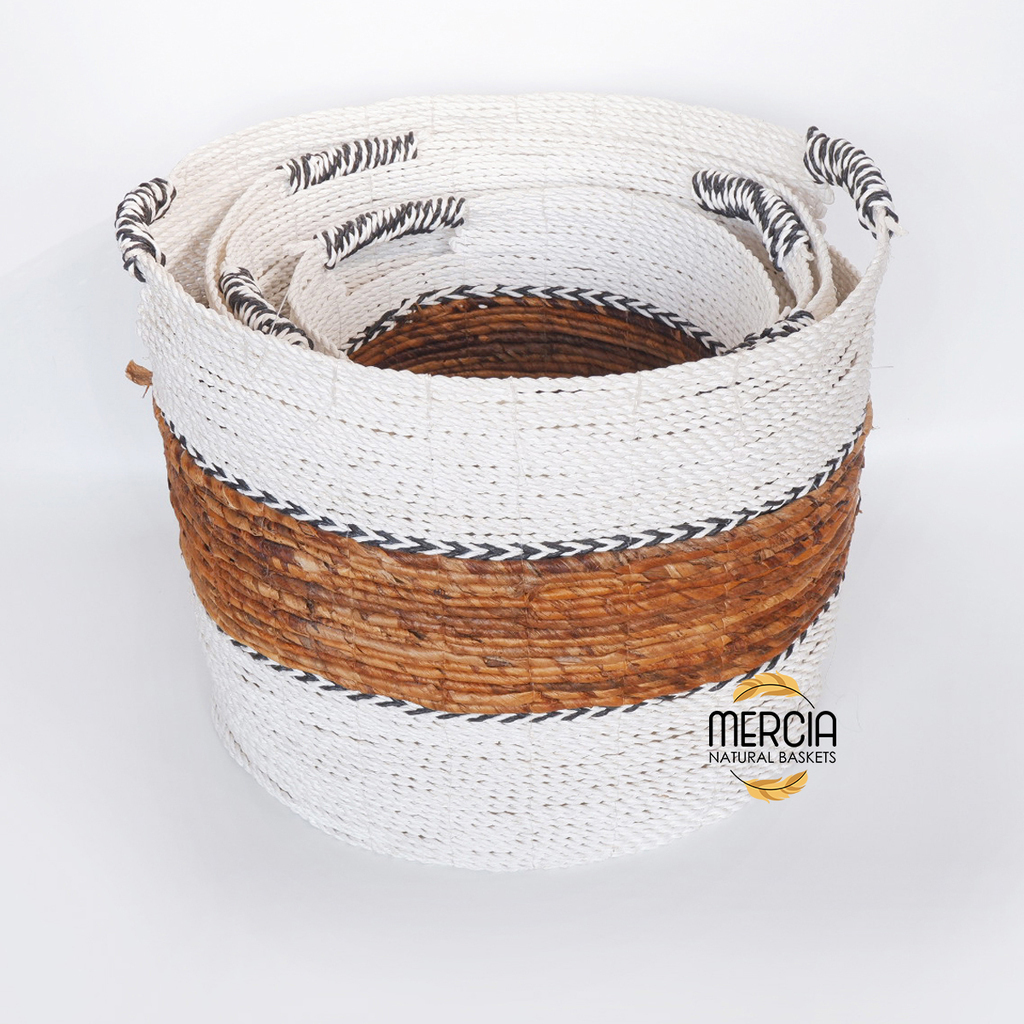 Basket banana leaf + plastic recyclyng 156