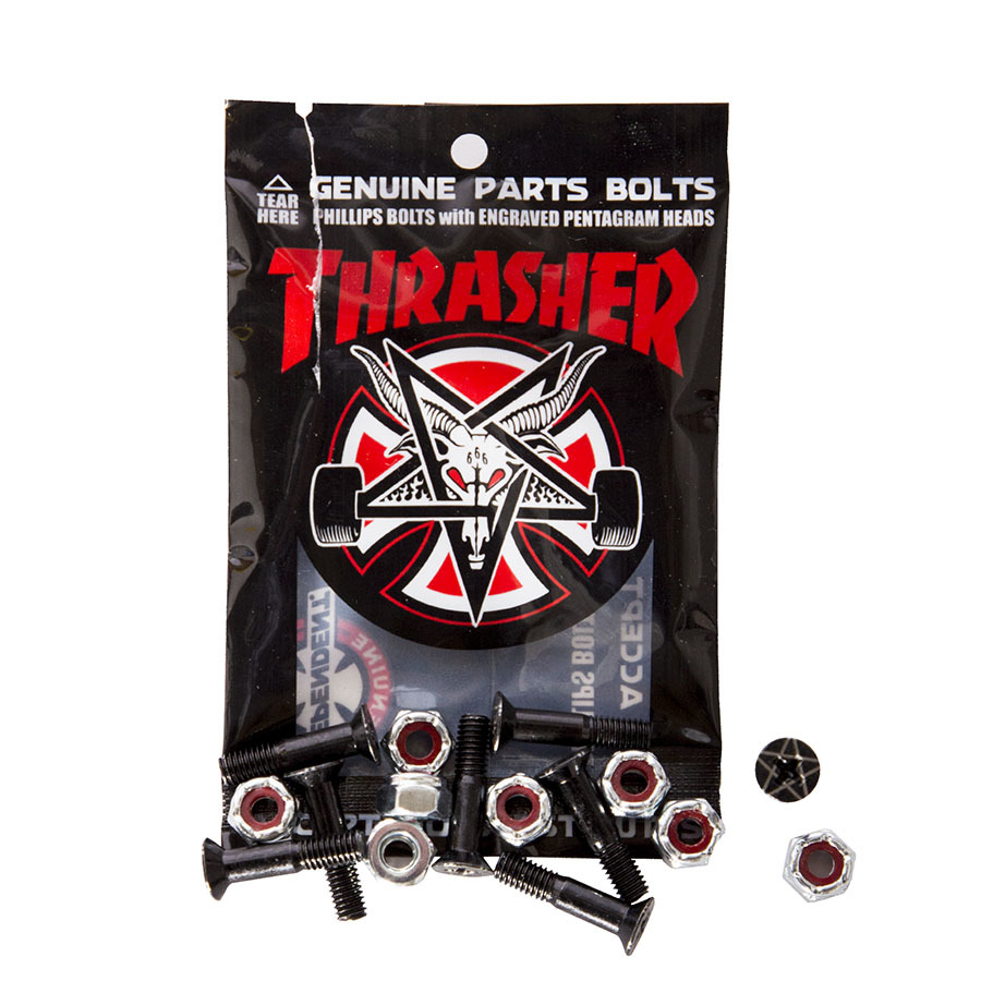 Набор винтов и гаек INDEPENDENT x THRASHER Bolts Phillips Hardware 7/8 in Black / Silver