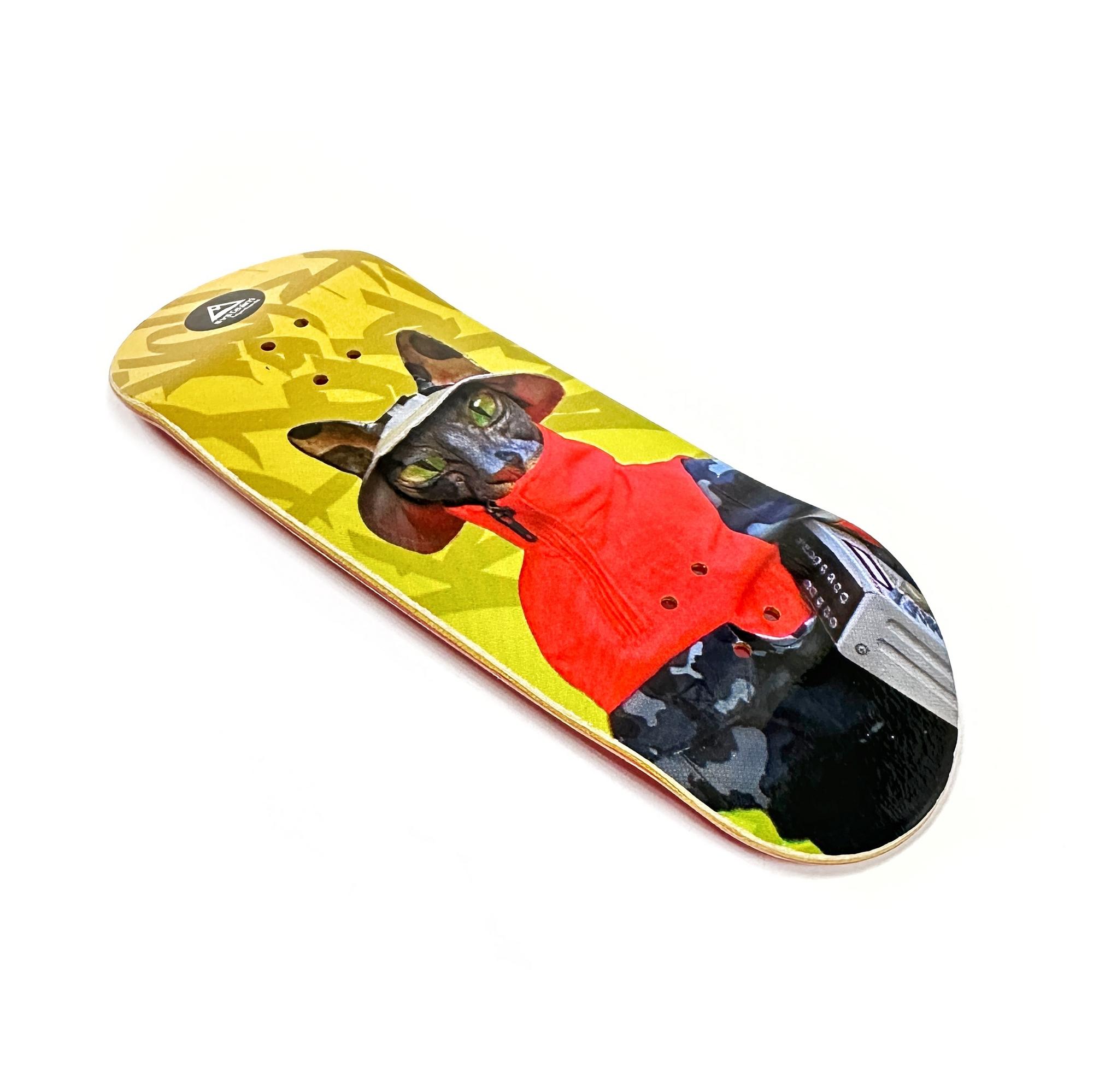 Дека фингерборд Systeam FB x Monster Underground - Street Cat (стираемая графика 'real wear')