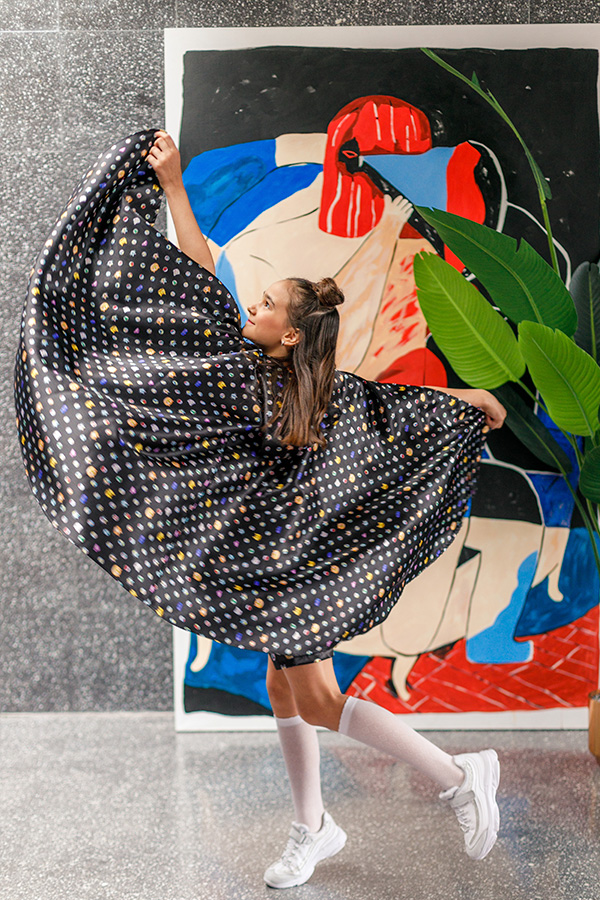 Накидка "Кошки" мелкий горох (2 цвета)