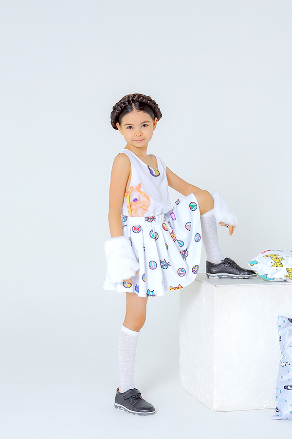 Юбка "Кошки" крупный горох (2 цвета)