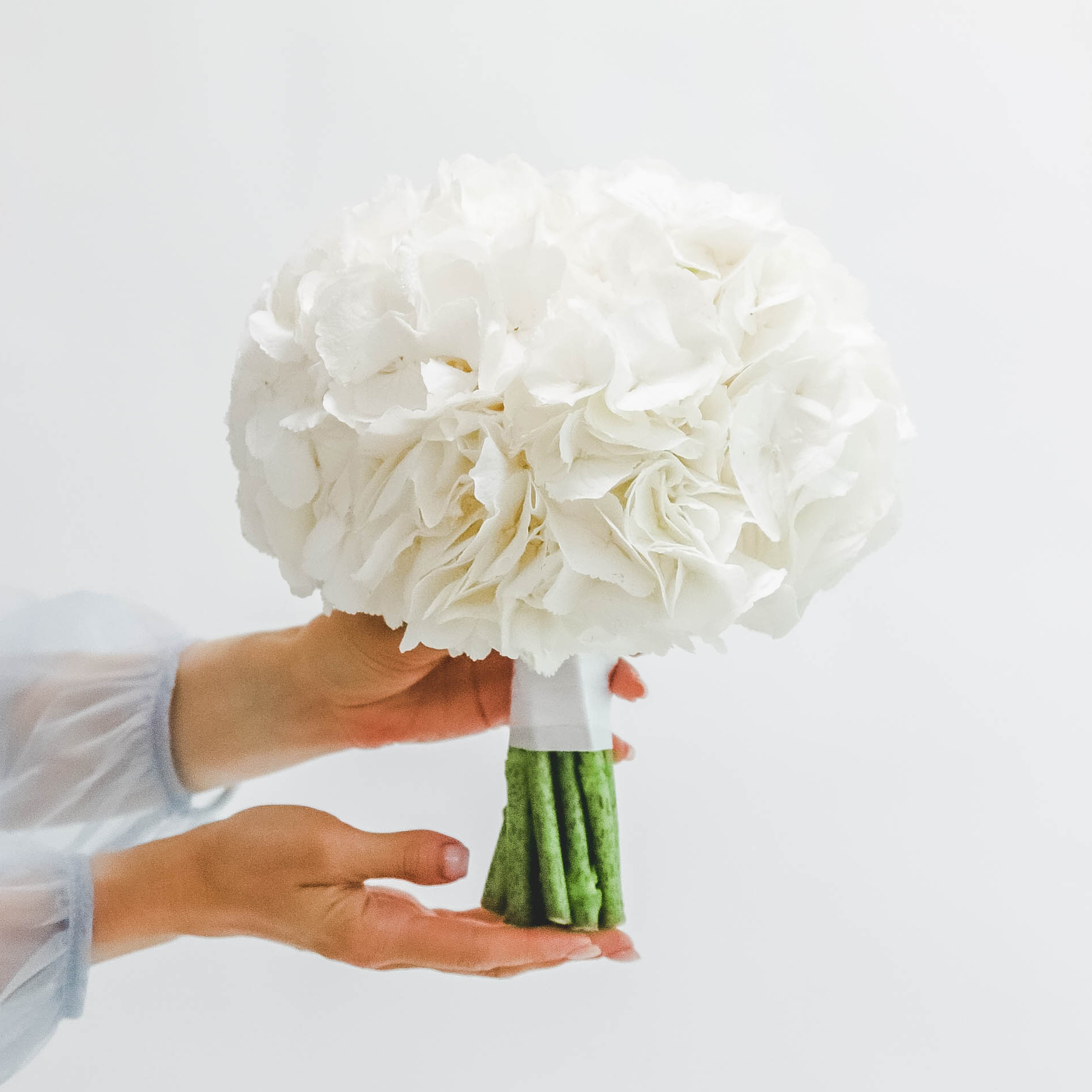 Свадебный букет из белых гортензий WHITE