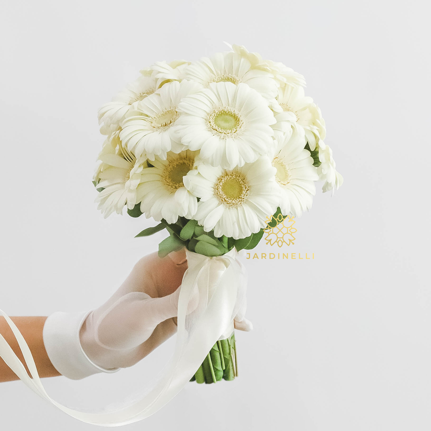 Свадебный букет из гербер WHITE