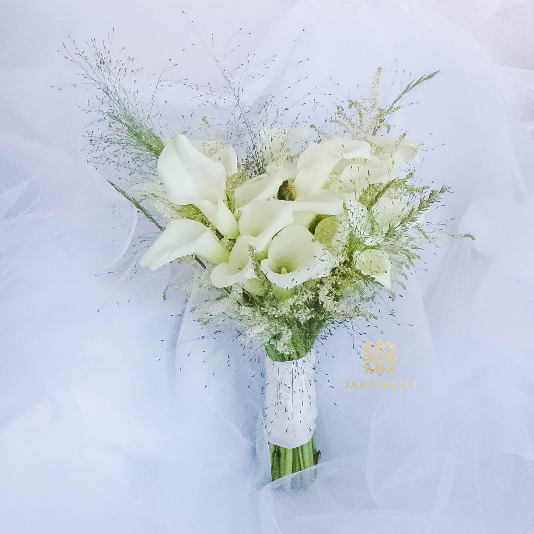 Свадебный букет из калл и астильбы WHITE AIR