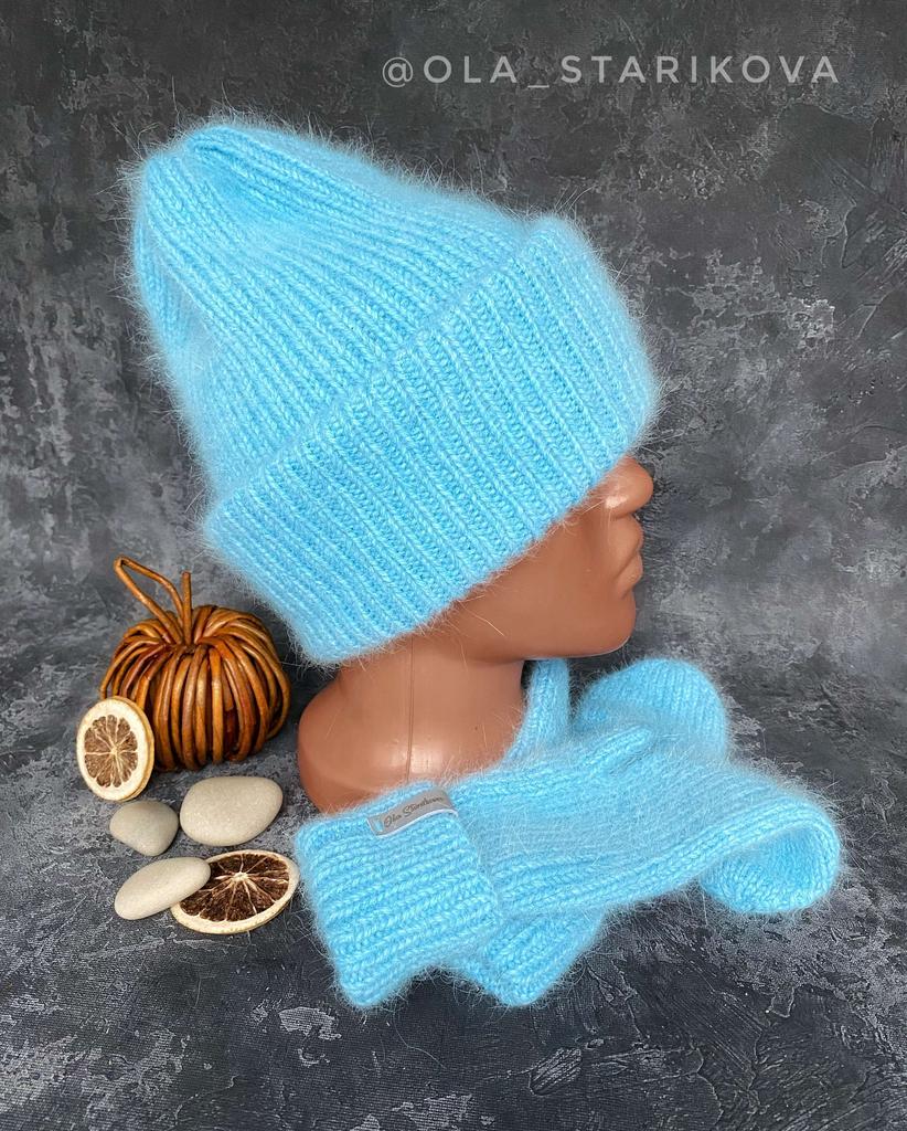 Шапка Классика с варежками