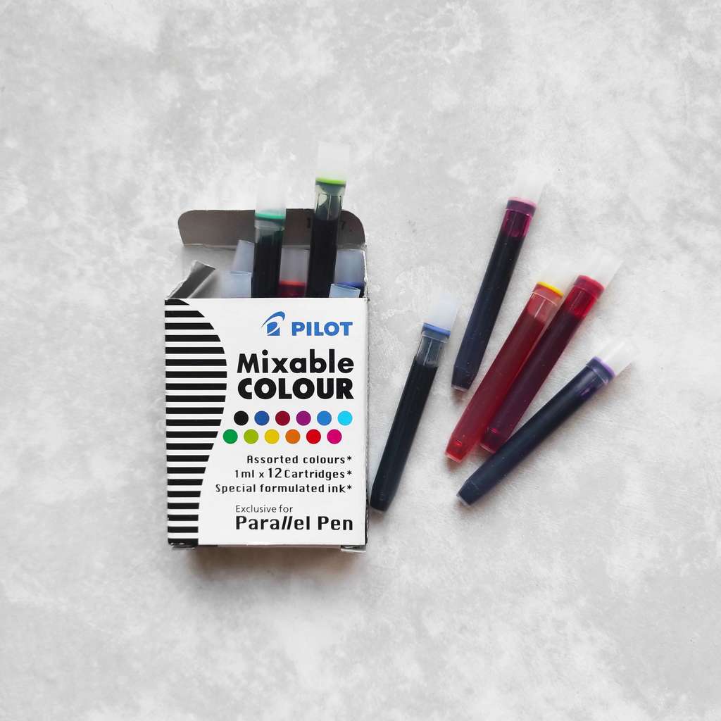 набор картриджей для ручки pilot parallel pen 12шт