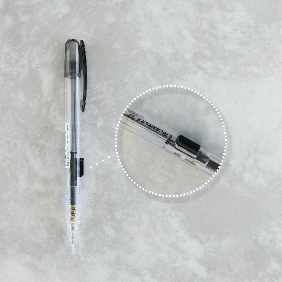 Карандаш чернографитный механический TECHNICLICK 0,5мм с боковой кнопкой