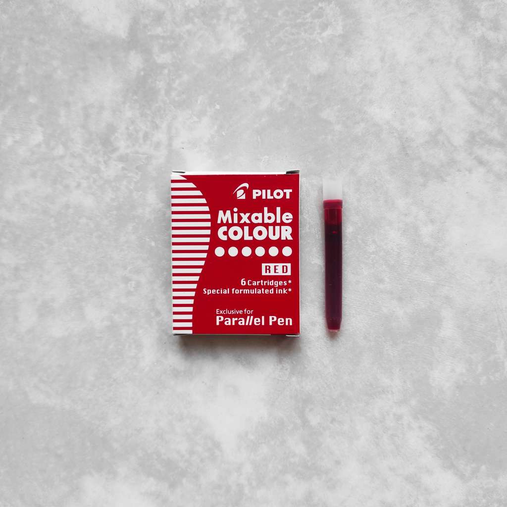 набор картриджей для ручки pilot parallel pen красный 6шт