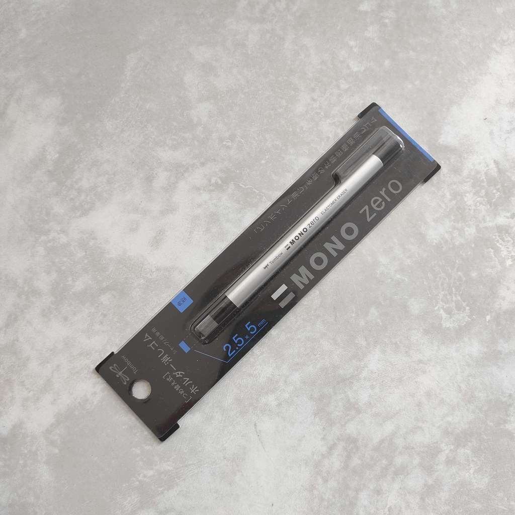 Ластик-ручка Tombow MONO Zero Eraser прямоугольный наконечник 2,5*5 мм  / блистер / черный корпус