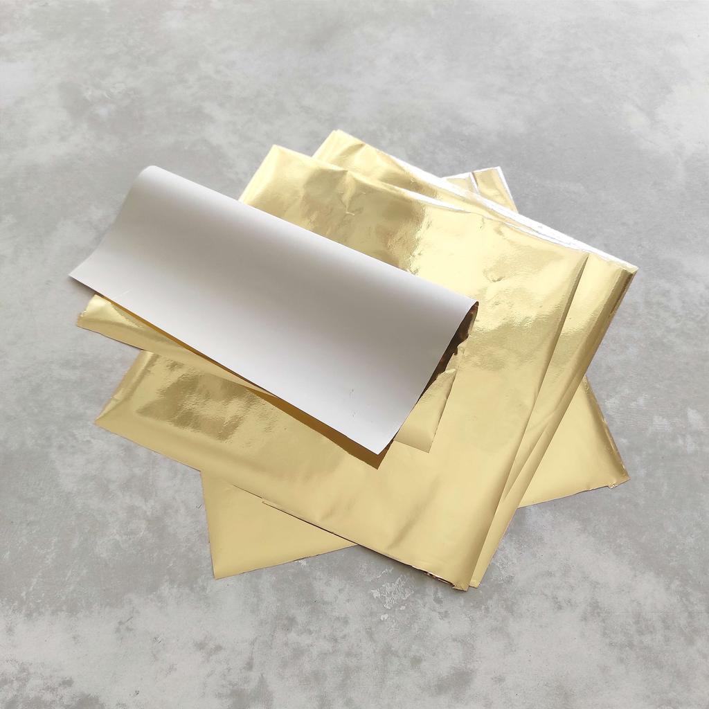 поталь трансферная золотая / листы 15*15 см