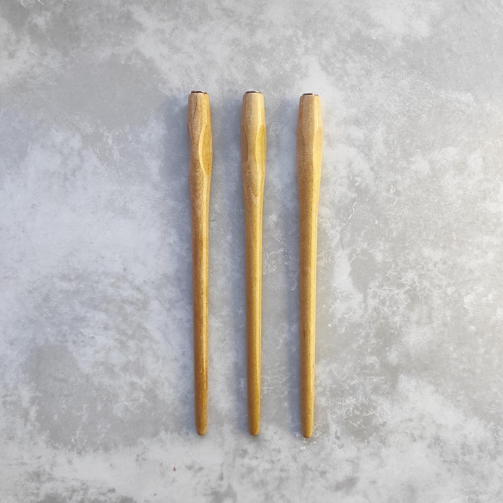 прямой держатель с эргономичным захватом "светлое дерево" / дерево+металл