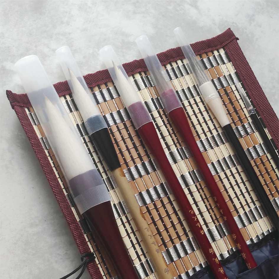 Набор "6 кистей в бамбуковом коврике" / профи