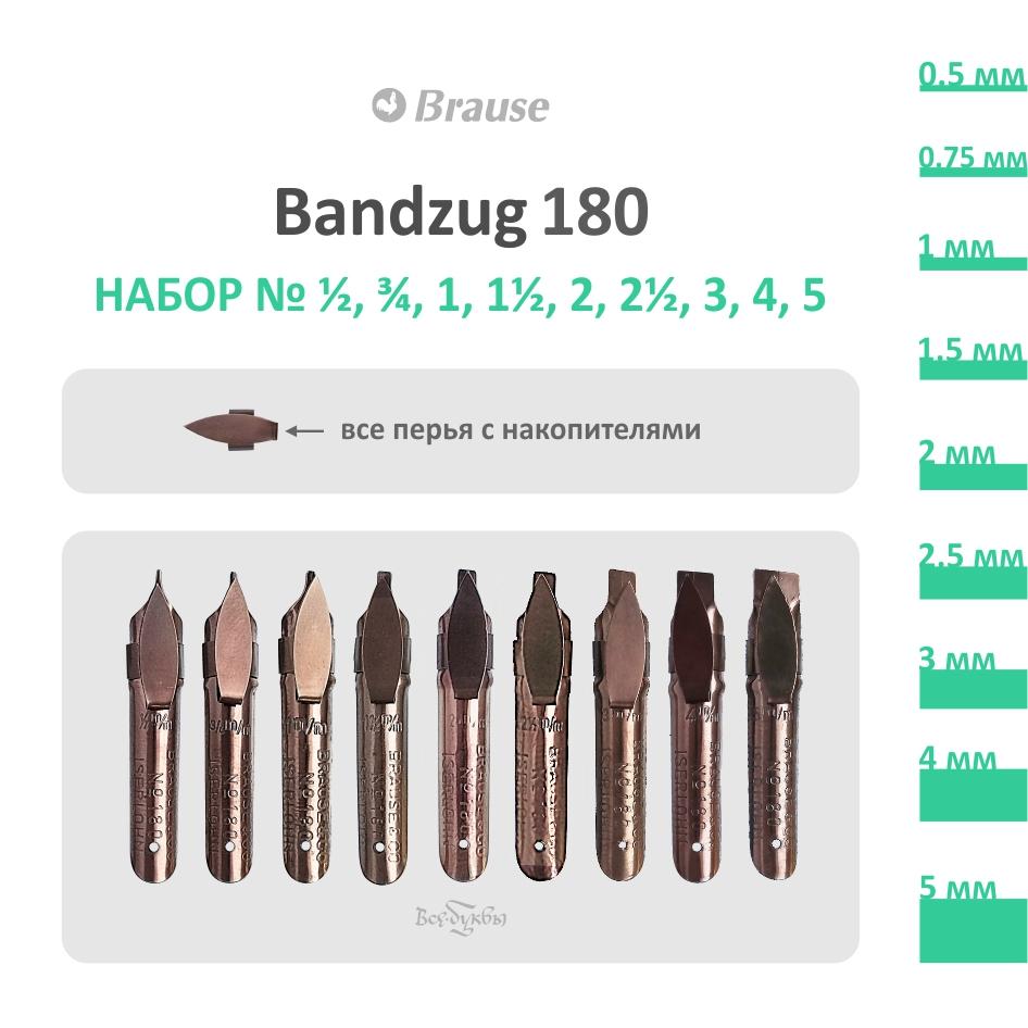 Набор широких перьев Brause Bandzug  180 / 9 перьев