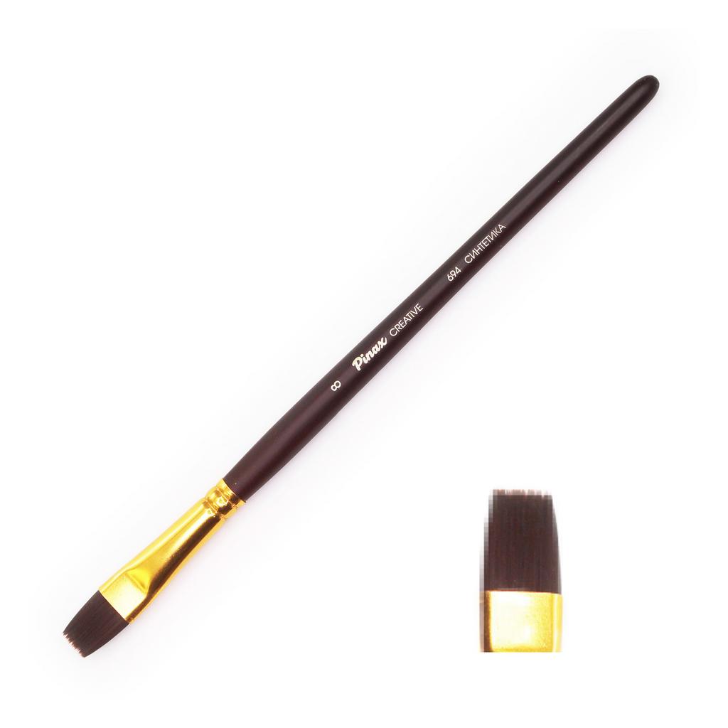 Кисть CREATIVE Синтетика жёсткая  плоская № 8 / Pinax