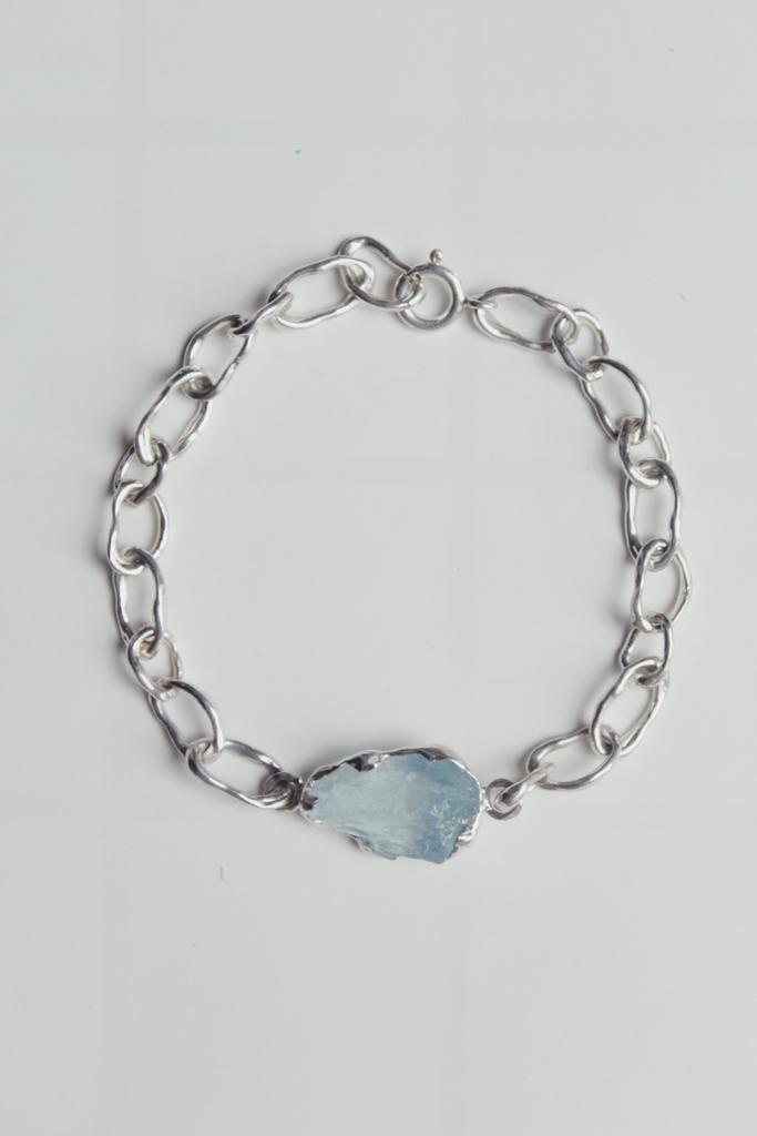 Браслет-цепь с аквамарином