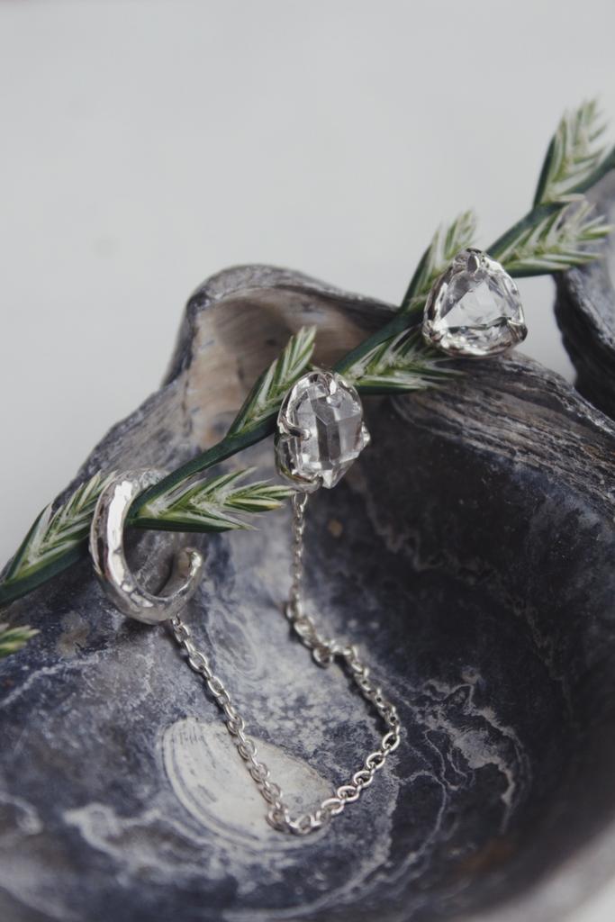 Серьги с херкимерским алмазом