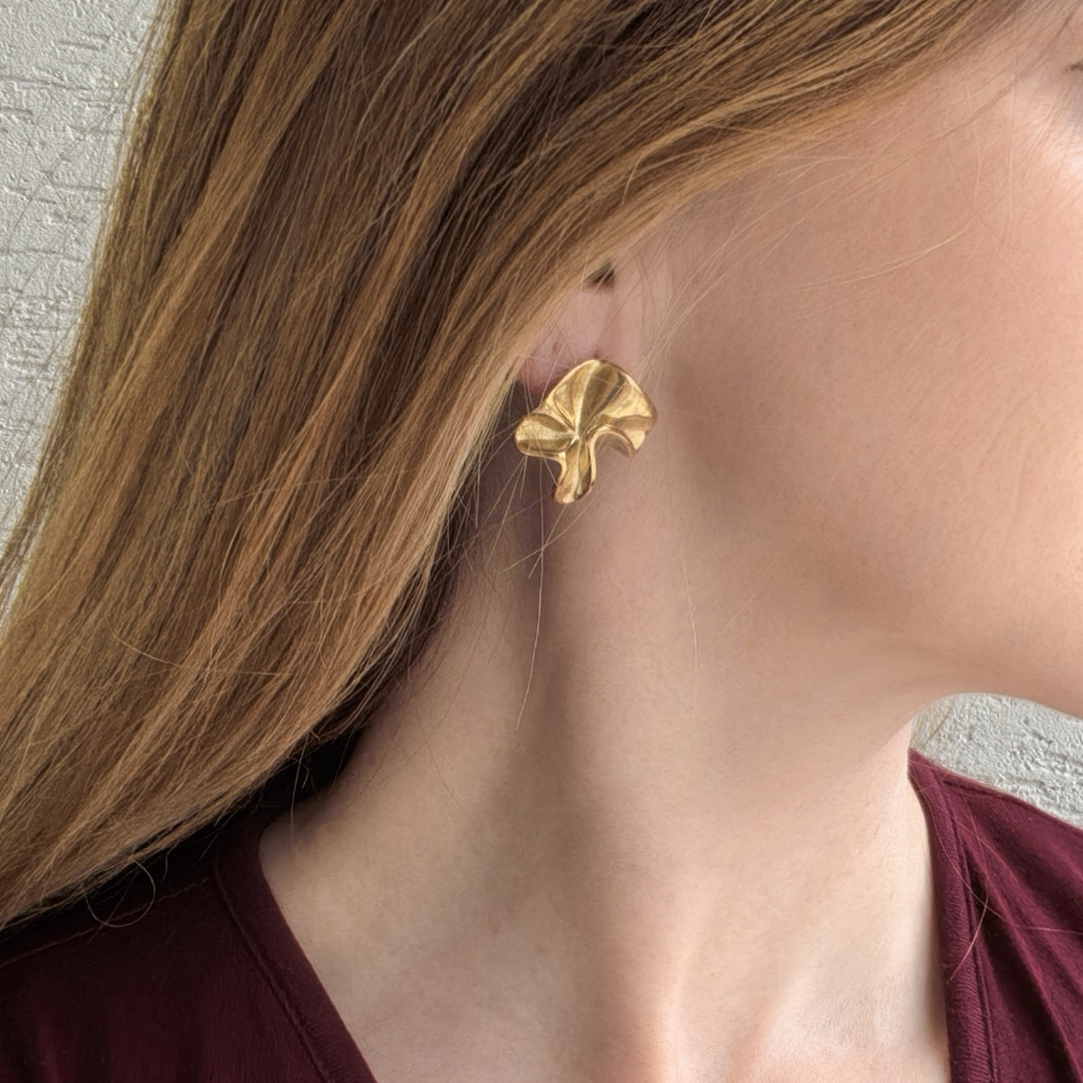 Серьги мятые