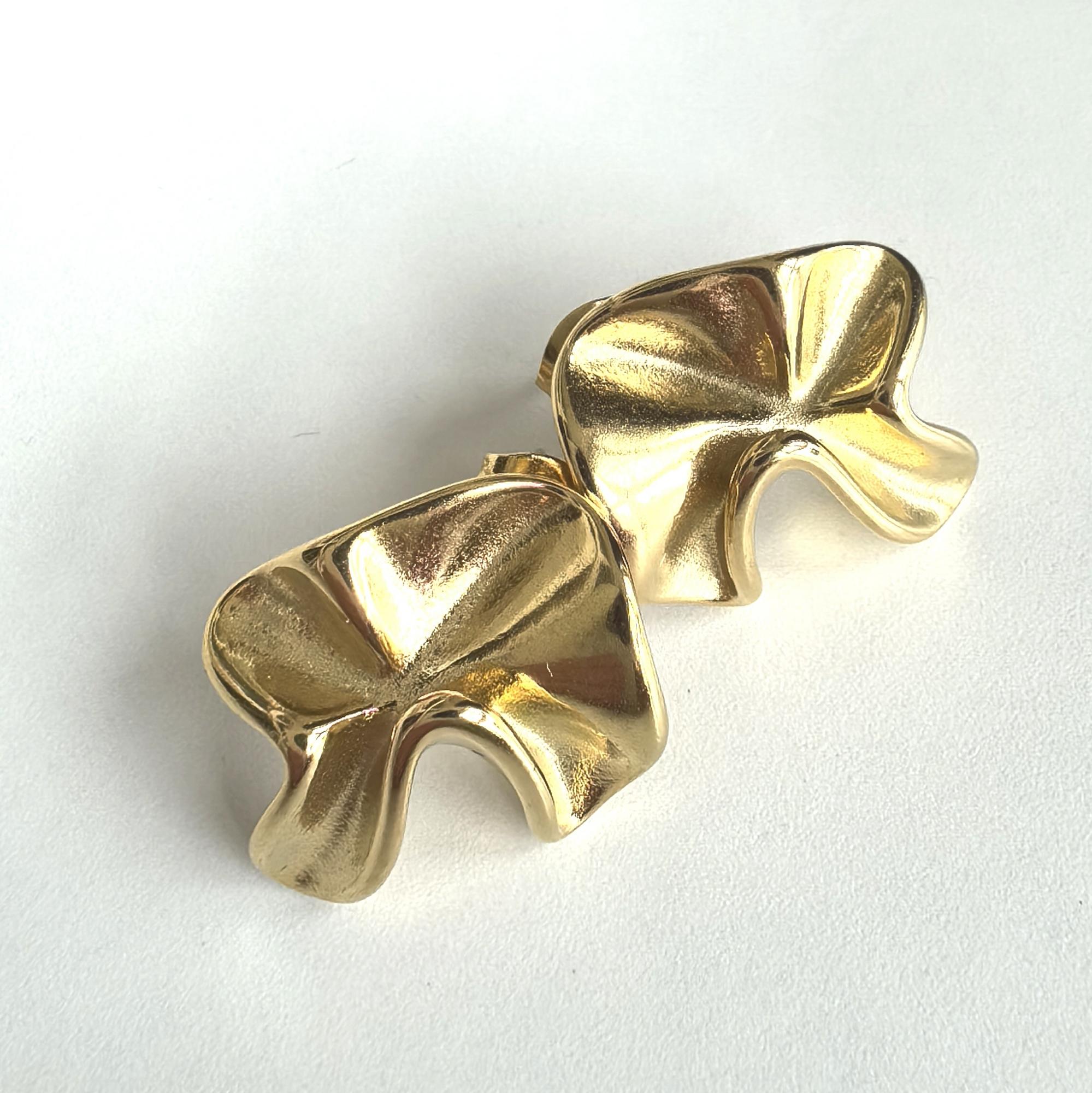 Серьги мятый металл сталь