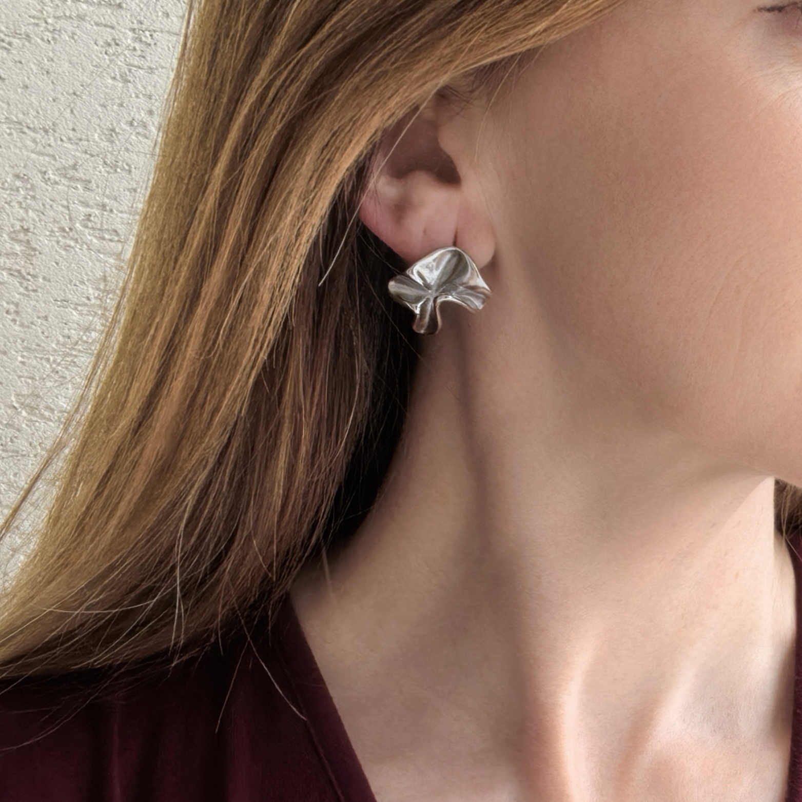 Мятые серьги сталь