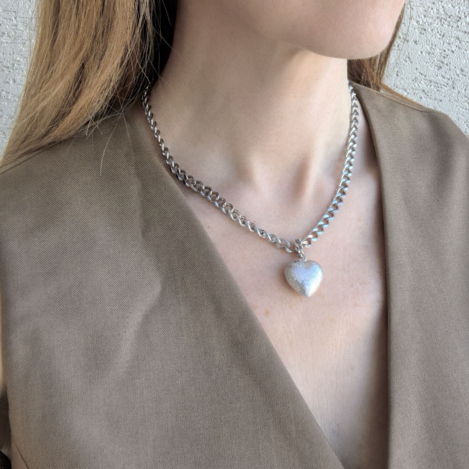 Колье Сердце фактурное