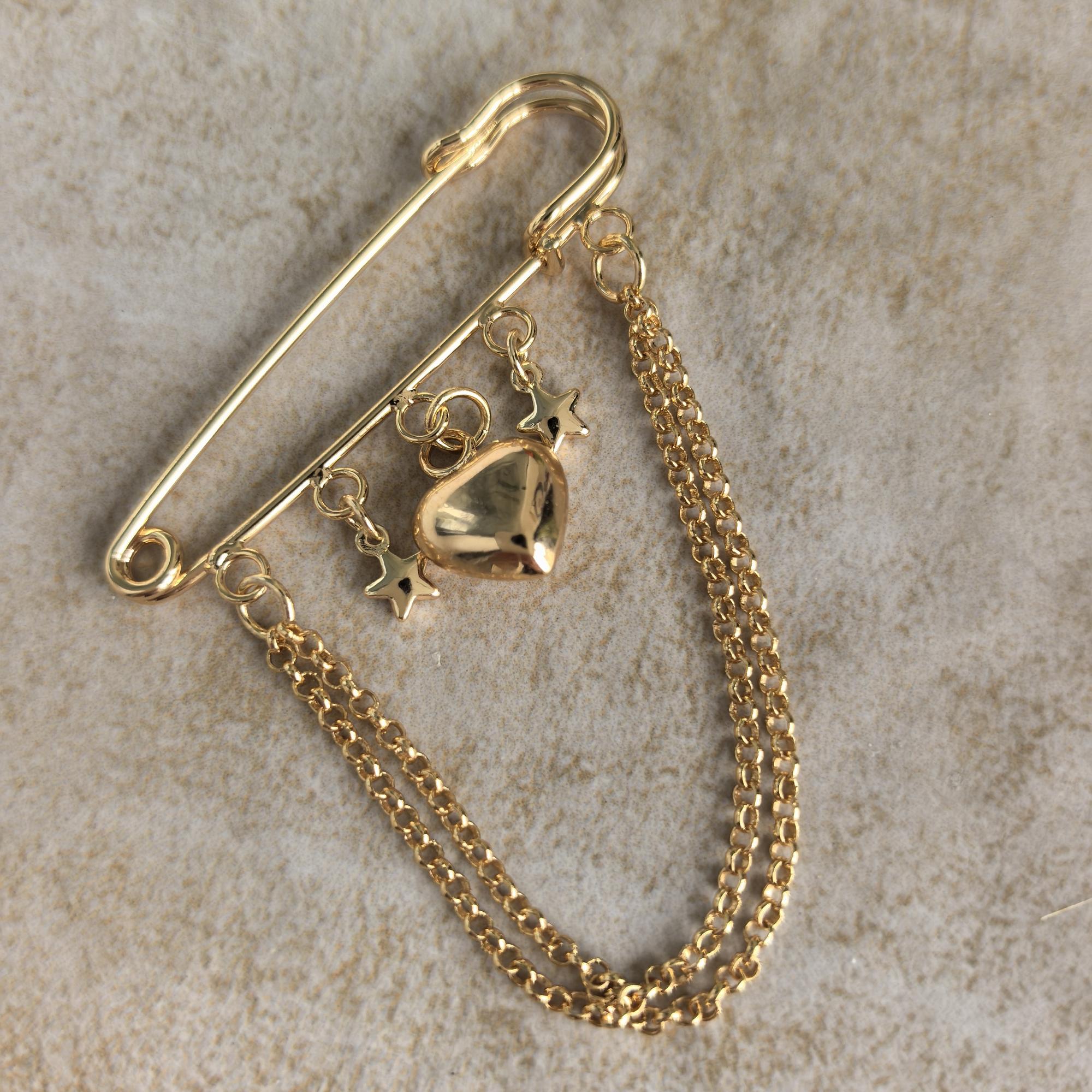 Брошь булавка Сердце