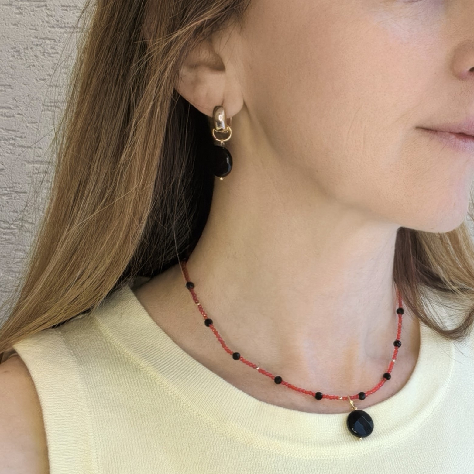 Серьги  позолоченные с агатом