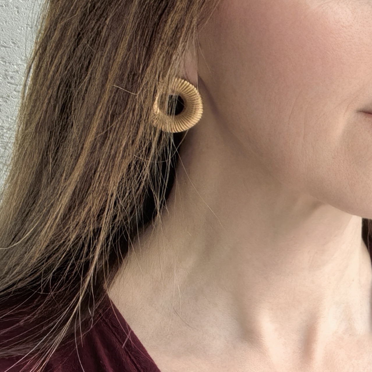 Серьги Круг золотистые