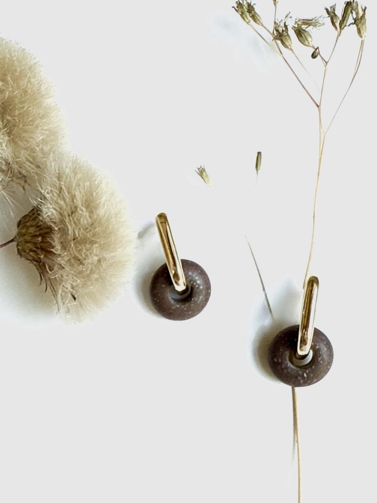 Серьги овальные "Шоколад"