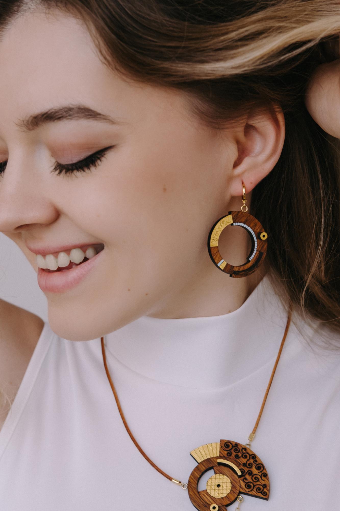 серьги кольца с орнаментом