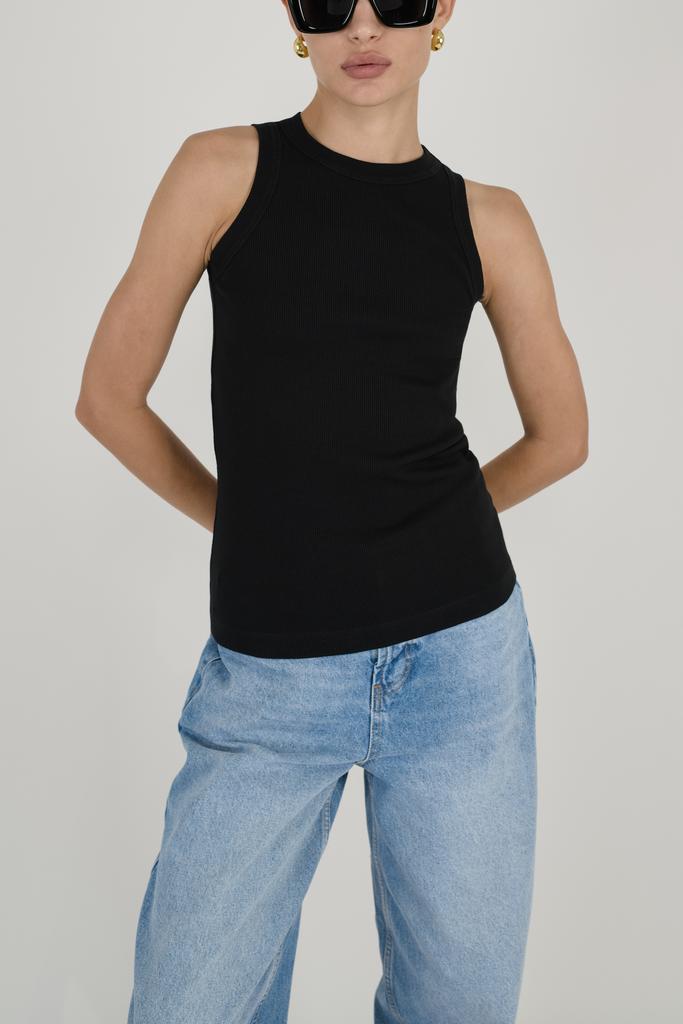 майка в рубчик basic black