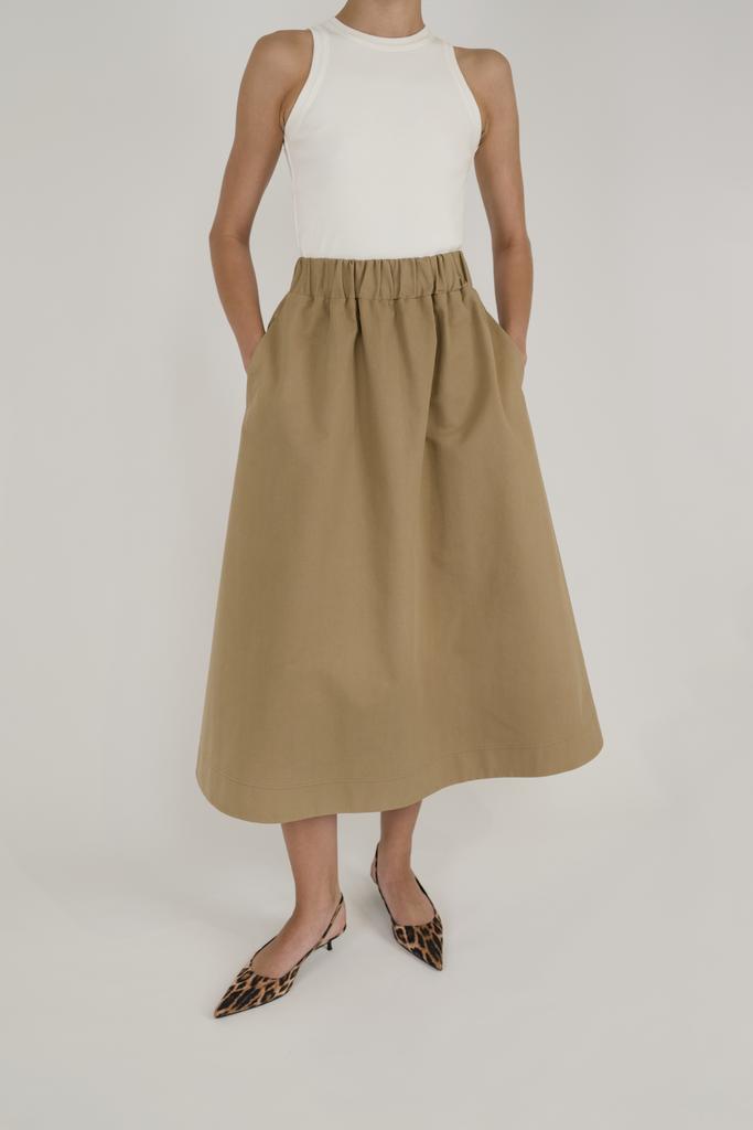 юбка широкая middle cotton camel