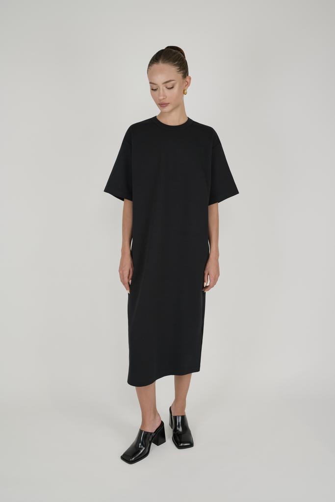 платье basic cotton middle black
