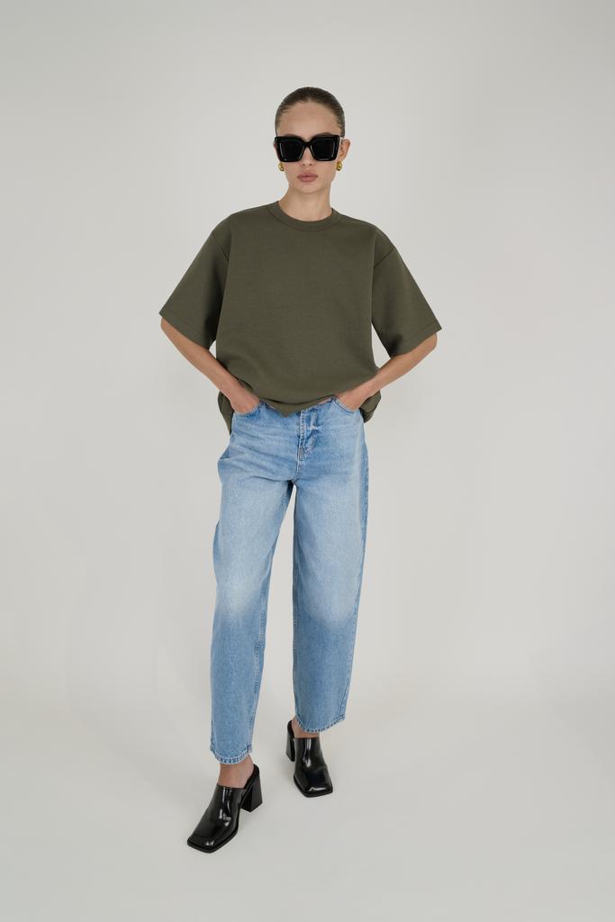футболка basic cotton khaki