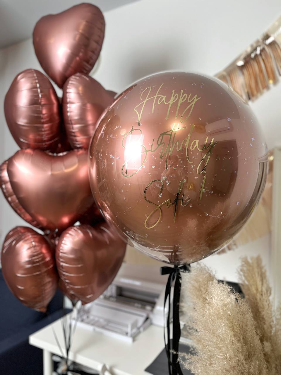 Стеклянное розовое золото