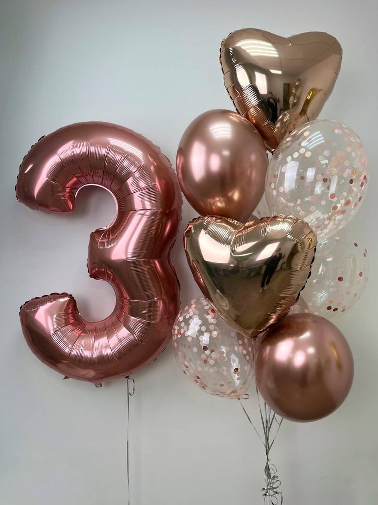 Набор на День Рождения в цвете розовое золото