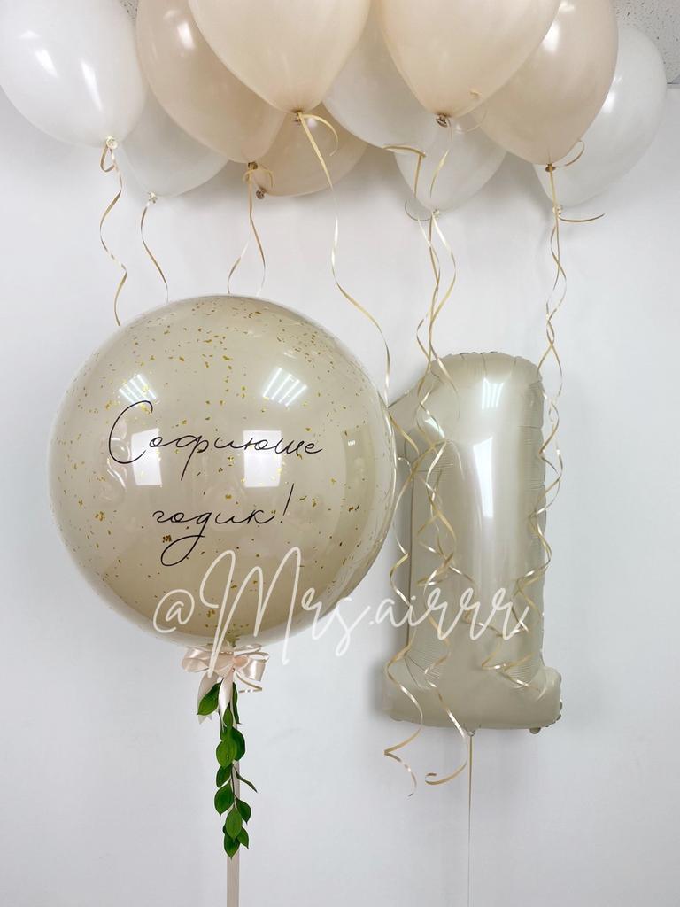 Бежевый набор на годик с веточкой