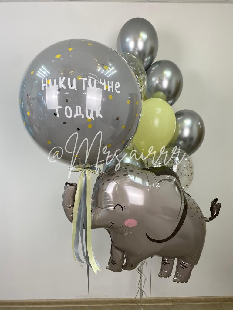 Набор для девочки серебро со слоником